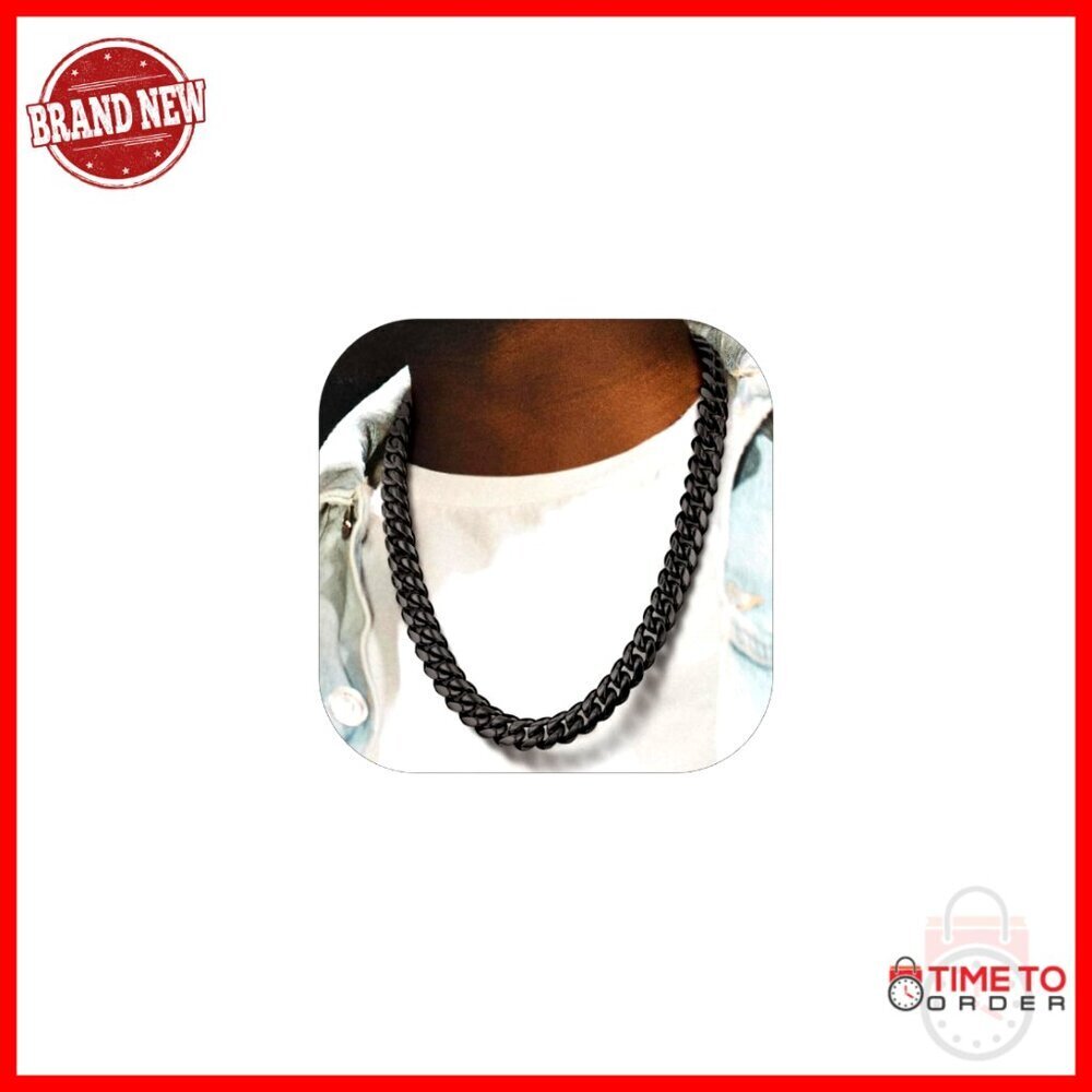 Men's Chunky Cuban Link Chain Necklace Stainless Steel 14mm 18-28 Inch